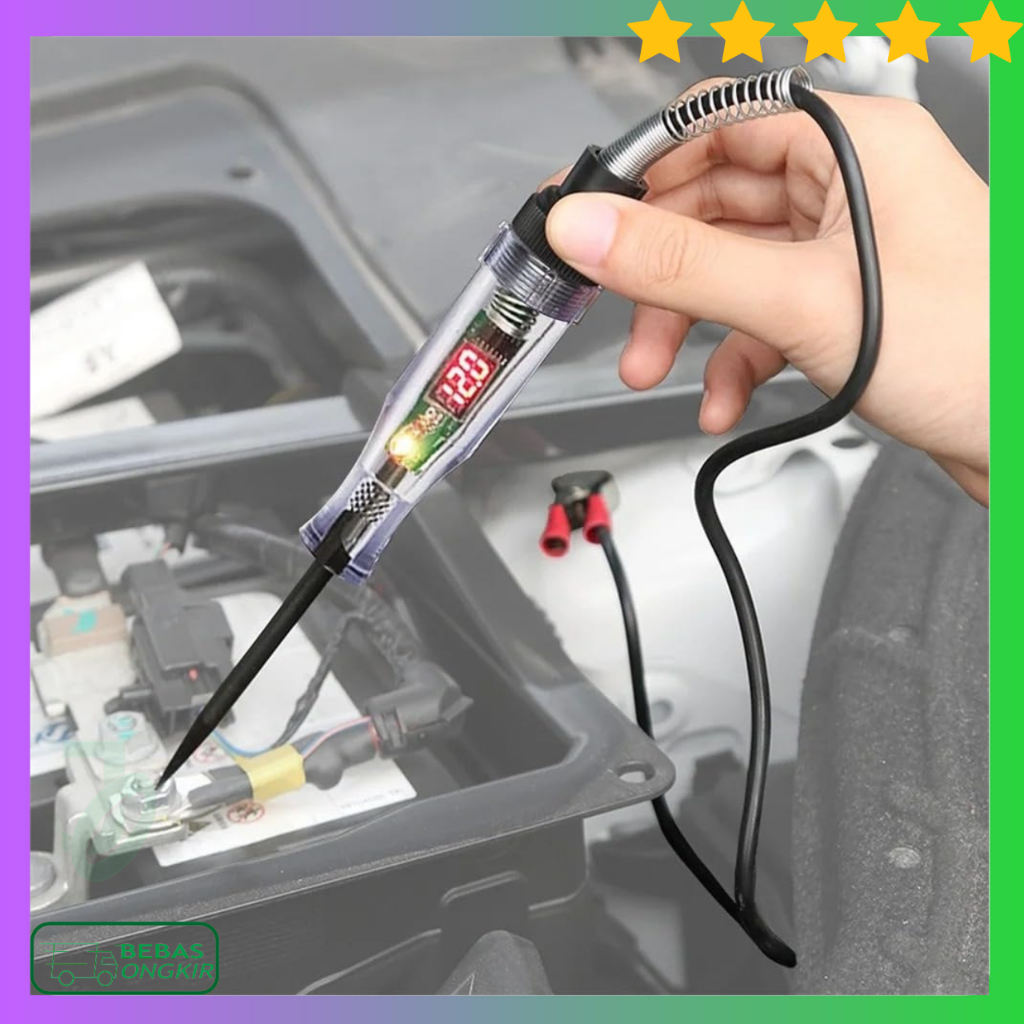 Taspen DC 3-48V Digital dengan Penjepit Buaya Tester Kelistrikan Kendaraan PINMOAP S70