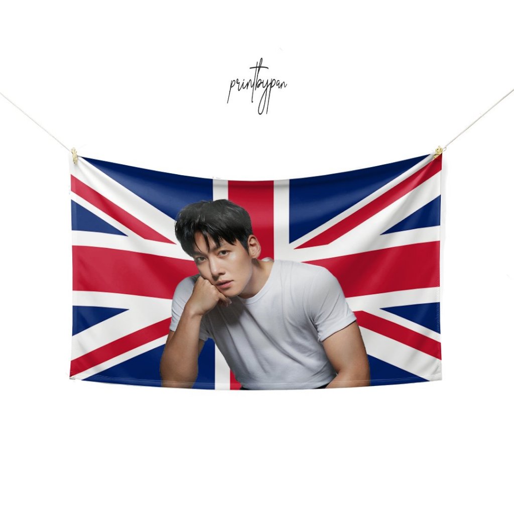 Bendera Custom Photo Inggris United Kingdom | Flag K-Pop Anime Bebas Request Poster Kain | Dekorasi 