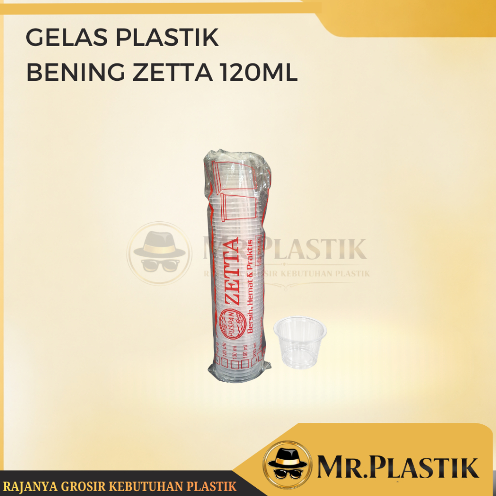 Gelas Plastik Bening Zetta 120ml  | Gelas Bening Plastik