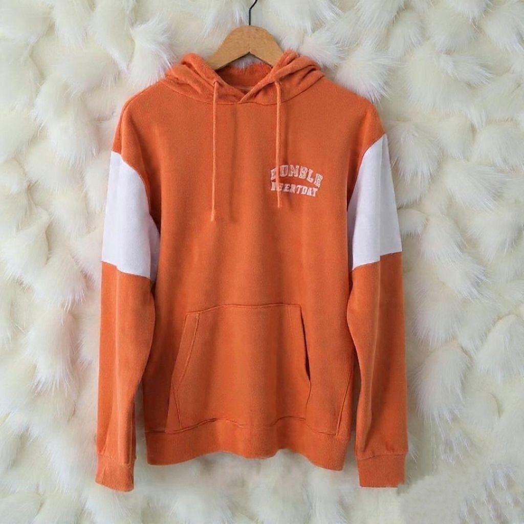 Polham Hoodie Orange putih Humble Everday unisex