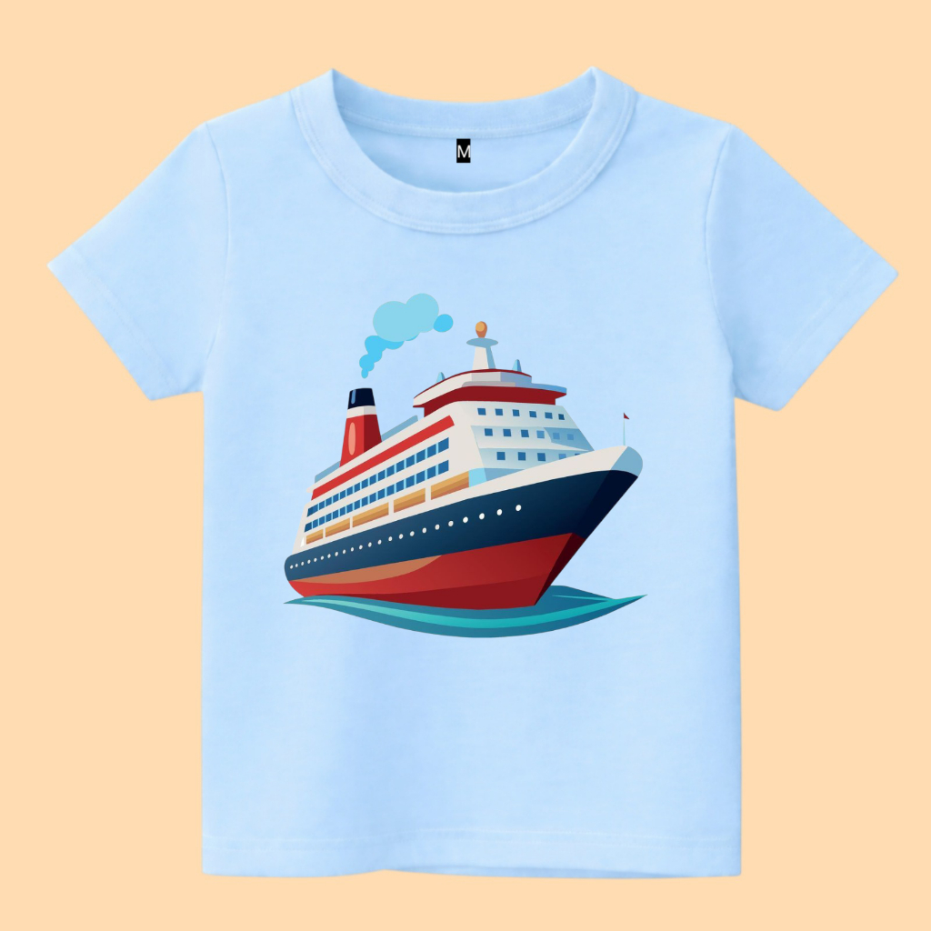 Baju kaos anak gambar kapal feri