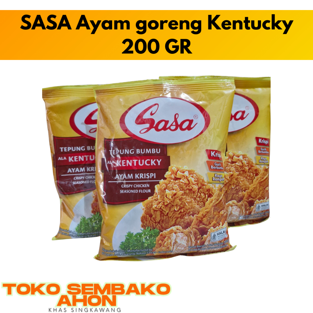 Sasa Tepung Ayam goreng Kentucky 200 gr / CRISPY CHICKEN SEASONED FLOUR / Sasa Kentucky Original / T