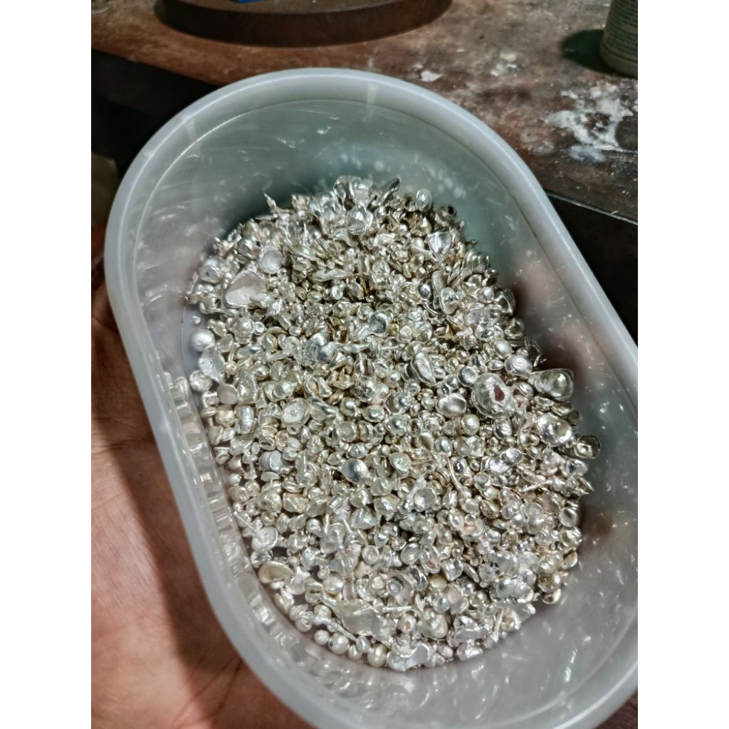 Perak Murni Granule 999 - Warna Putih Silver, Mudah Dibentuk, Siap Pakai