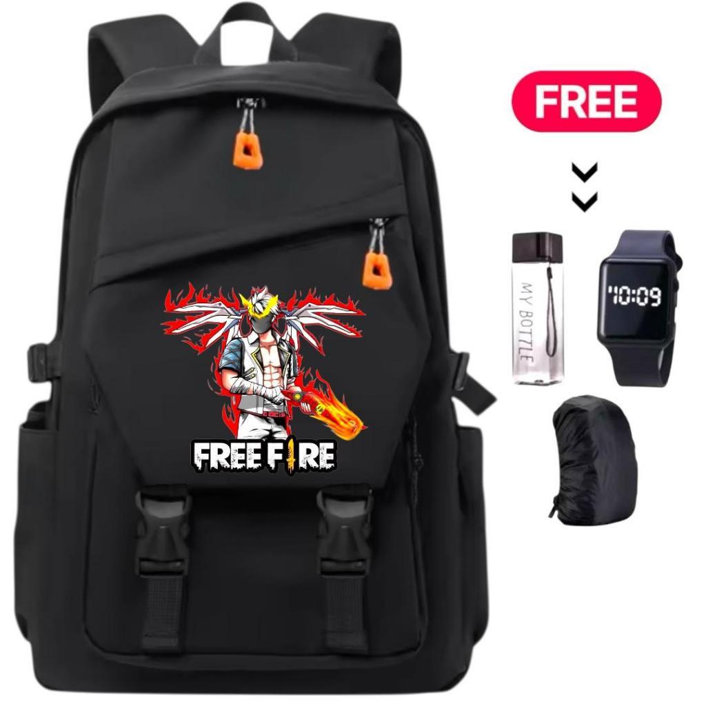 Tas Sekolah Anak Laki Laki Sd / Tas Sekolah Ff Anak Laki Laki /Tas Sekolah Free Fire Karakter Api / 