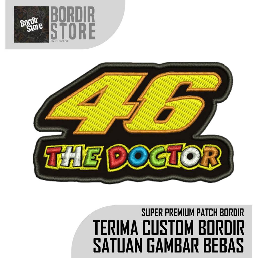 BORDIRSTORE 46 THE DOCTOR VALENTINO ROSSI BORDIR LOGO PATCH/EMBLEM BERKUALITAS
