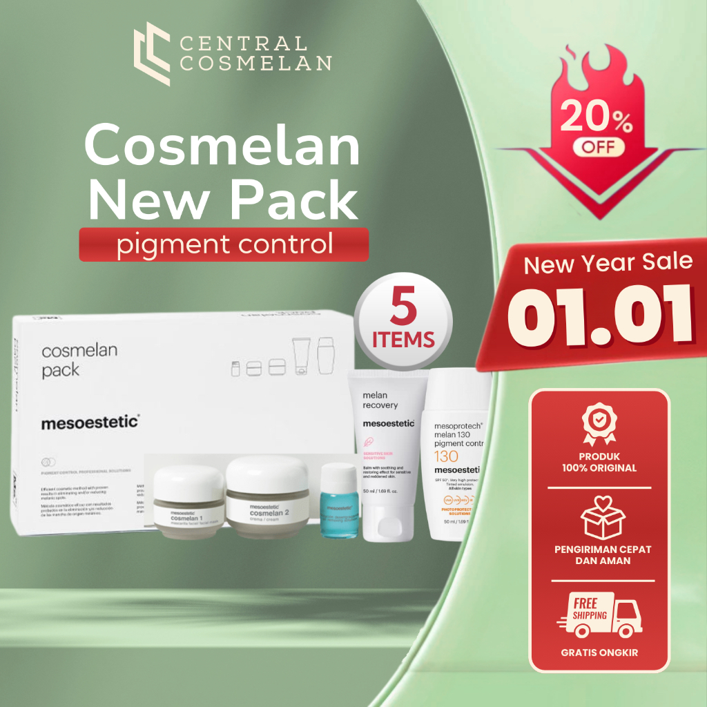 Cosmelan New Pack Mesoestetic Paket Perawatan Flek Melasma Wajah Isi 5 Produk