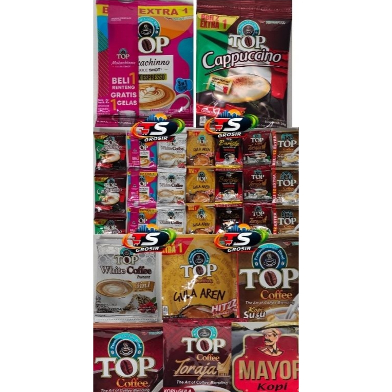 Kopi Top Renceng/Top Gula Aren/Capucino/Top White/Kopi 1 Renteng Isi 12-15 Pcs