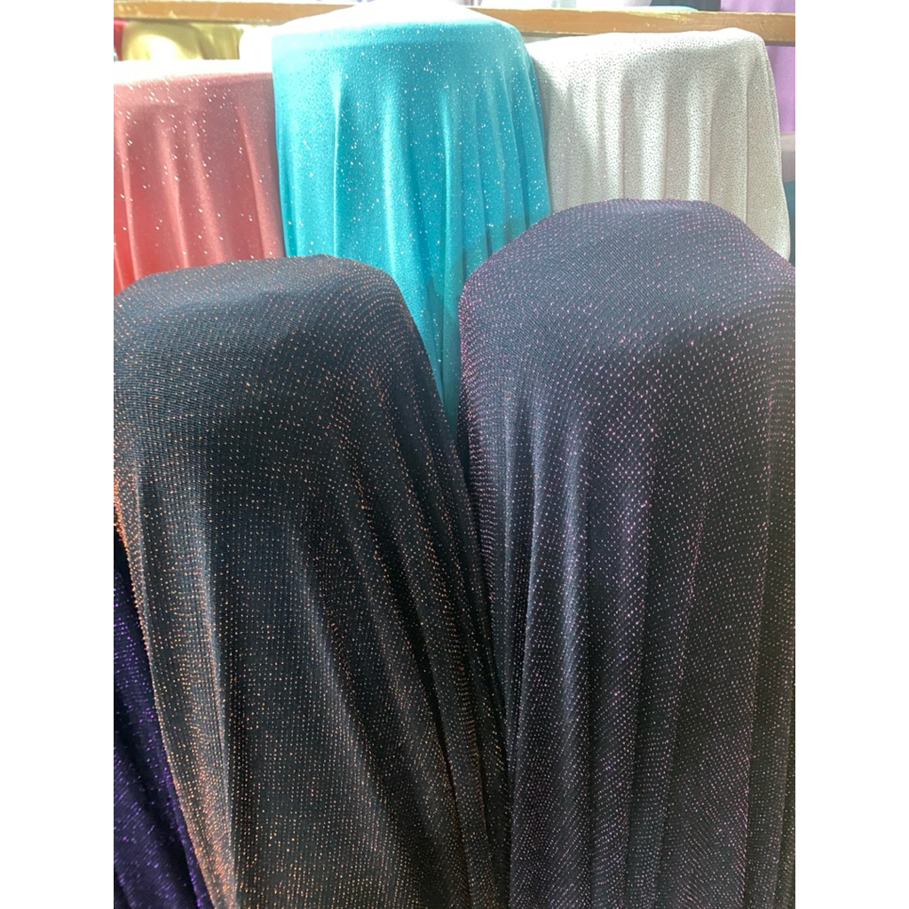 KAIN/ BAHAN SAPNDEK GLITER PREMIUM/ SPANDEK GLITER ANTIK/SPANDEK GLITER MEWAH/SPANDEK GLITER LEMBUT/