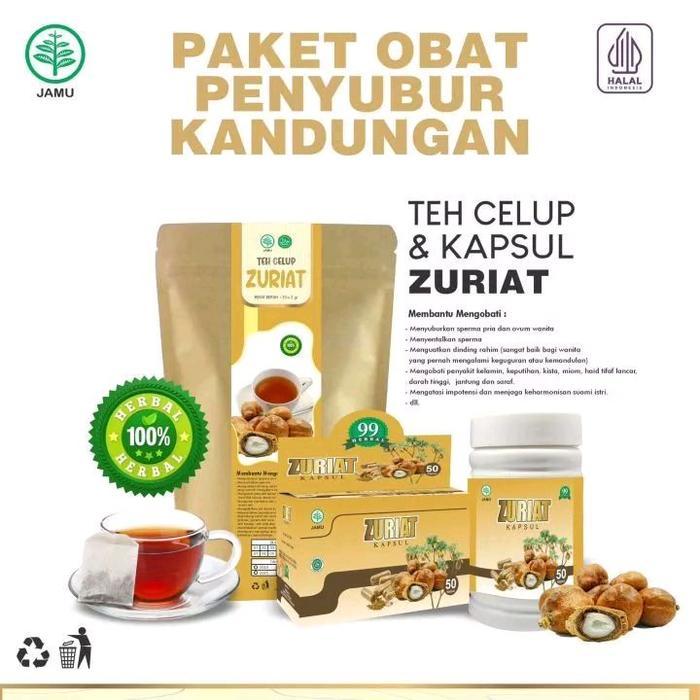 Kapsul Zuriat 99 | Dzuriat | Teh Zuriat | Zuriyat Herbal Penyubur (Promil) Pria dan Wanita Original