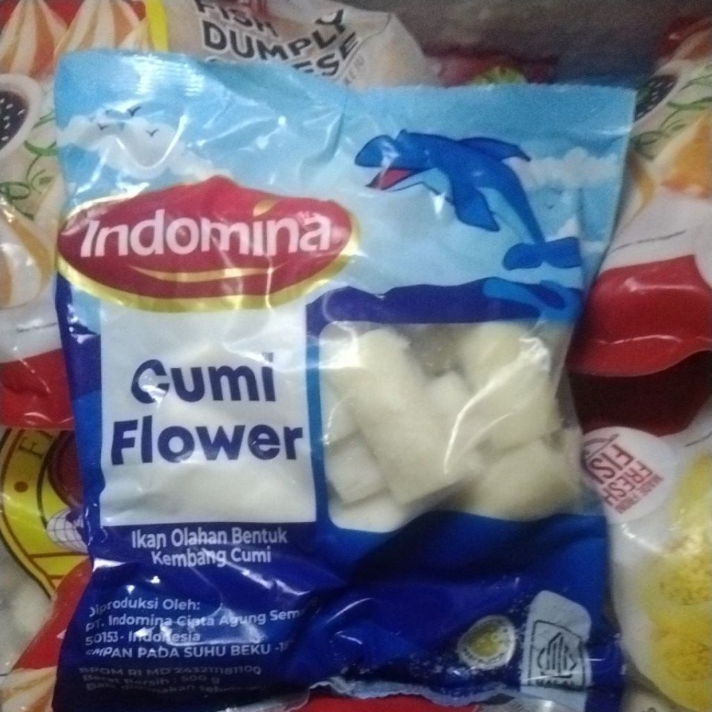 Indomina ikan olahan Bentuk CUMI/ cumi flower 500gr EL Beryl Frozen Banjarmasin
