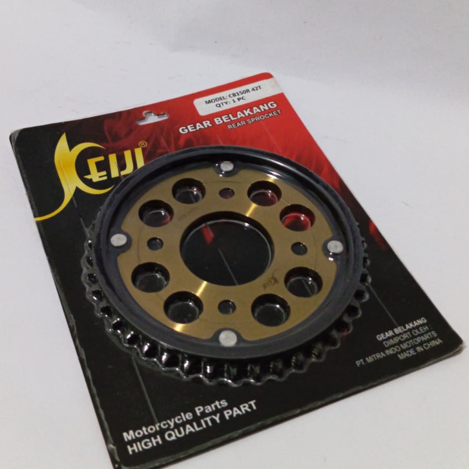GEAR BELAKANG CB 150R - SONIC - TIGER - VERZA - MEGAPRO - SUPRA GTR - GL PRO  42T 43T 44T 45T KEIJI 