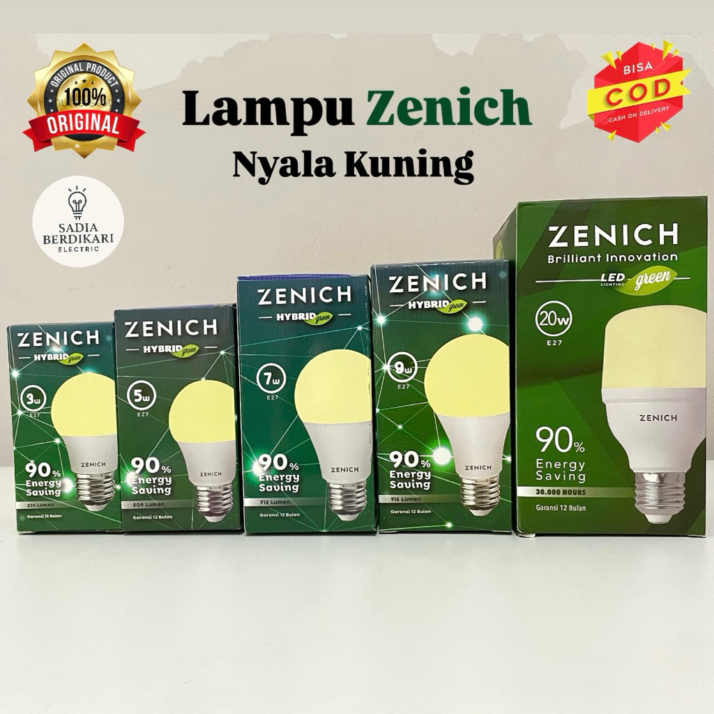 Lampu Led Zenich Hybrid Warm White(Kuning) / Lampu LED Kuning Zenich Hybrid
