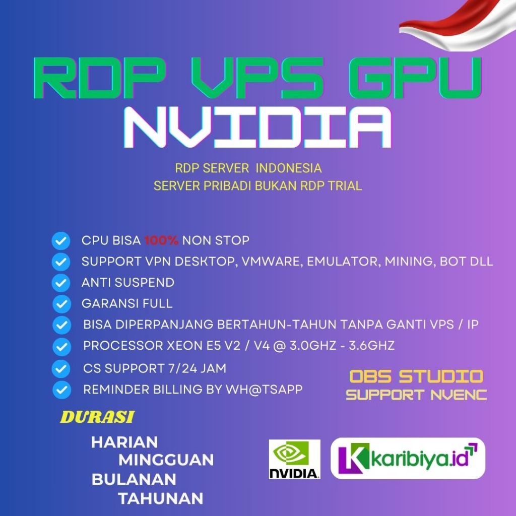 VPS GPU  - Windows RDP GPU VGA Nvidia Youtube OBS Studio Live Streaming