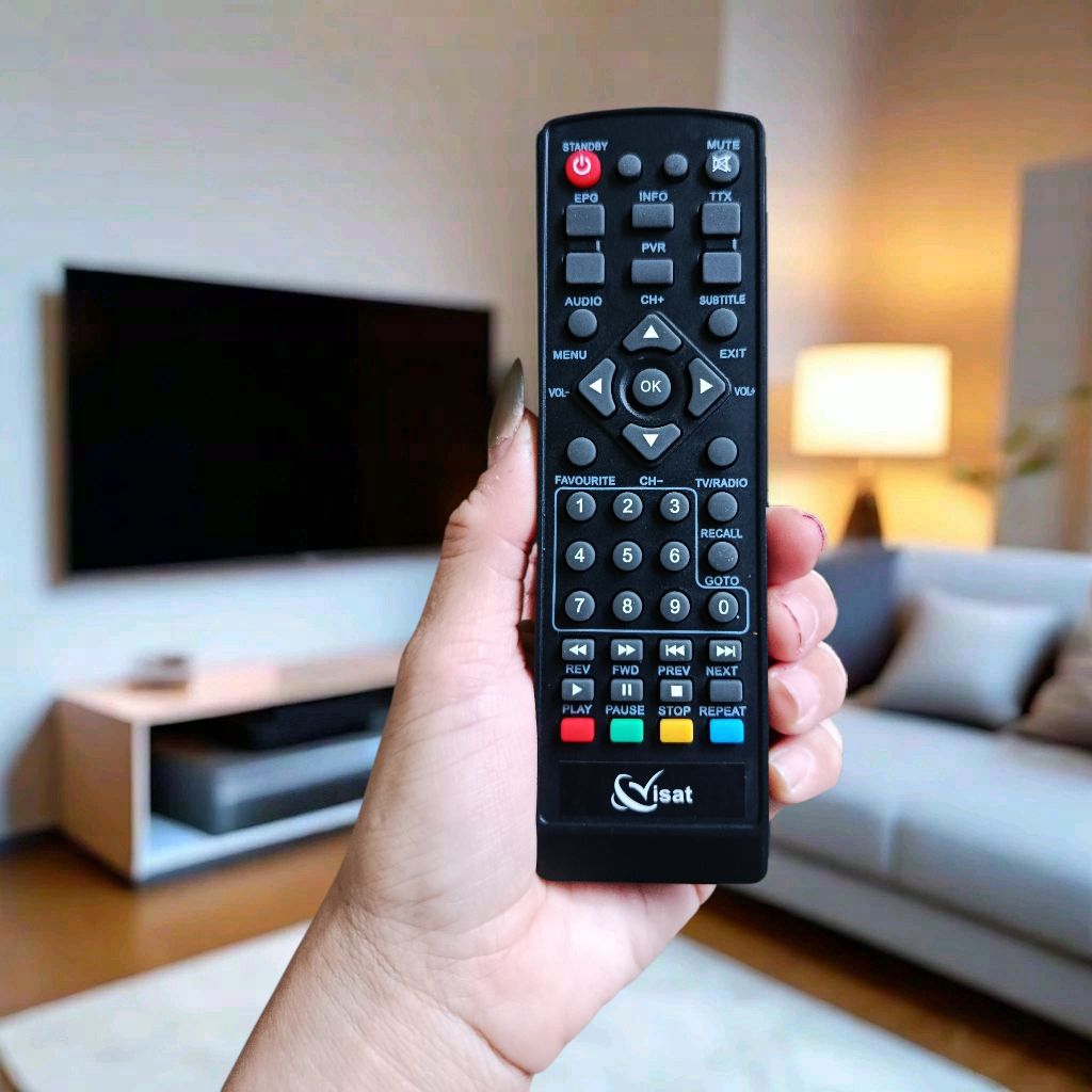 VISAT Remot Remote Set Top Box STB DVB-T2 Pengganti Tanpa Setting Visat-U1 Digital TV
