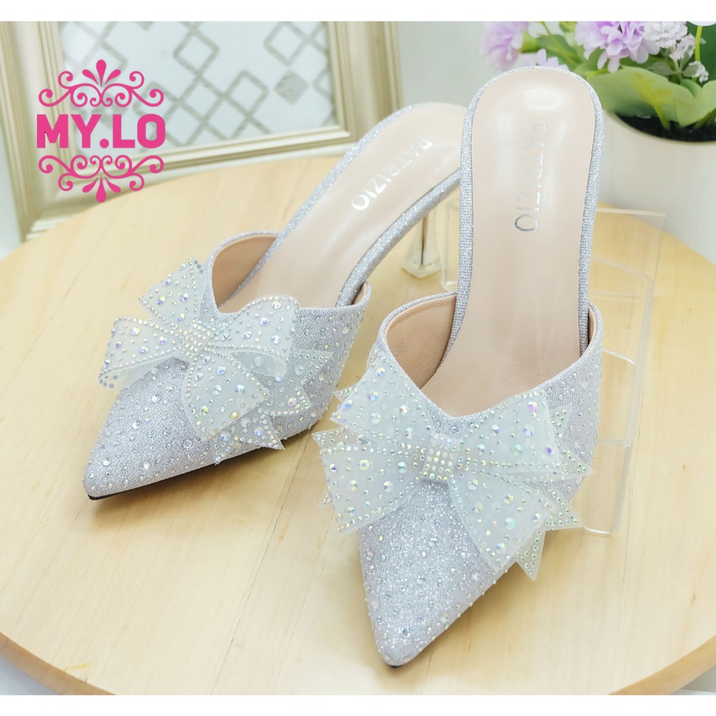 SENDAL PESTA WANITA SANDAL PENGANTIN SELOP KEBAYA ROSEGOLD PEREMPUAN SEPATU NIKAH LAMARAN HANTARAN S