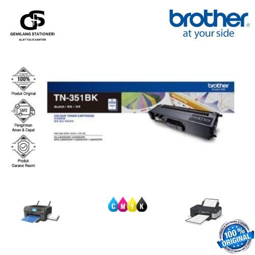 Toner Brother TN-351 Original Hitam untuk HL-L8250CDN HL-L8350CDW MFC-L8850CDW MFC-L9550CDW