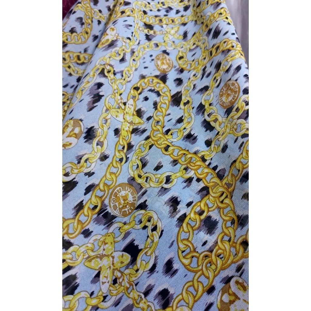 Kain bahan sifon ceruty motif bunga,bahan ceruty printing