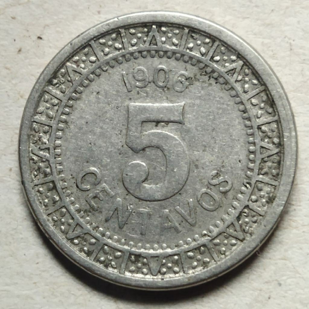 Koin Meksiko 5 centavos 1906