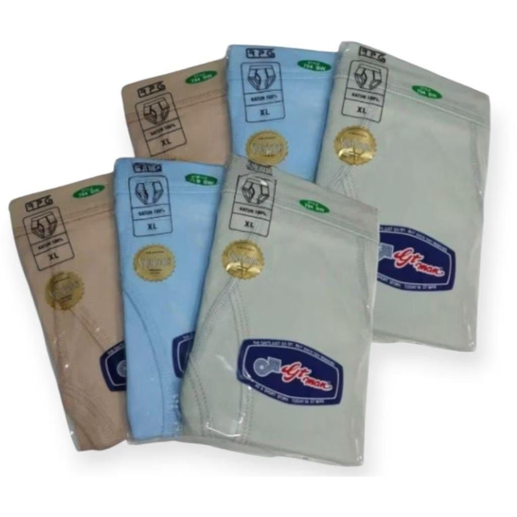 6 Pcs Celana Dalam Pria Gt Man 704 BW Size M, L, XL,Jumbo/Celana Dalam Cowok Dewasa Gt Man
