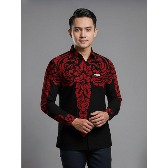 Arkana Batik Slimfit Motif Prabu Merah (Red Prabu)