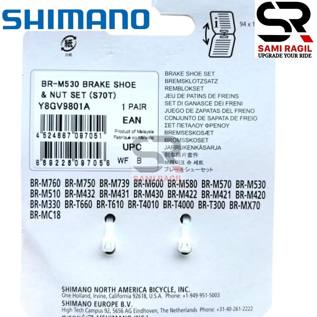 Karet Rem V Brake Shimano S70T Shoe Pad Set Kampas Sepeda V-Brake Sepeda Mtb Lipat Seli Ctb City