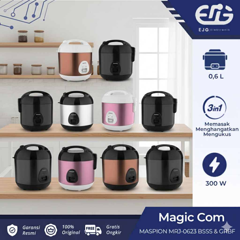 Maspion Magic Com MRJ 0623 BSSS & MRJ 0623 GRBF 0.6 Liter MRJ0623BSSS MRJ0623GRBF