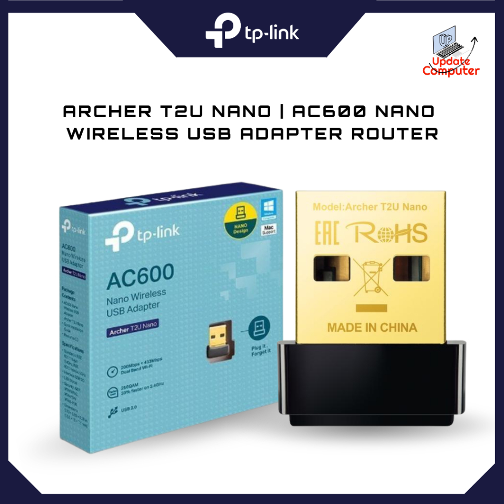 TPLINK TP LINK TP-LINK ARCHER T2U NANO AC600 USB WIFI RECEIVER ADAPTER