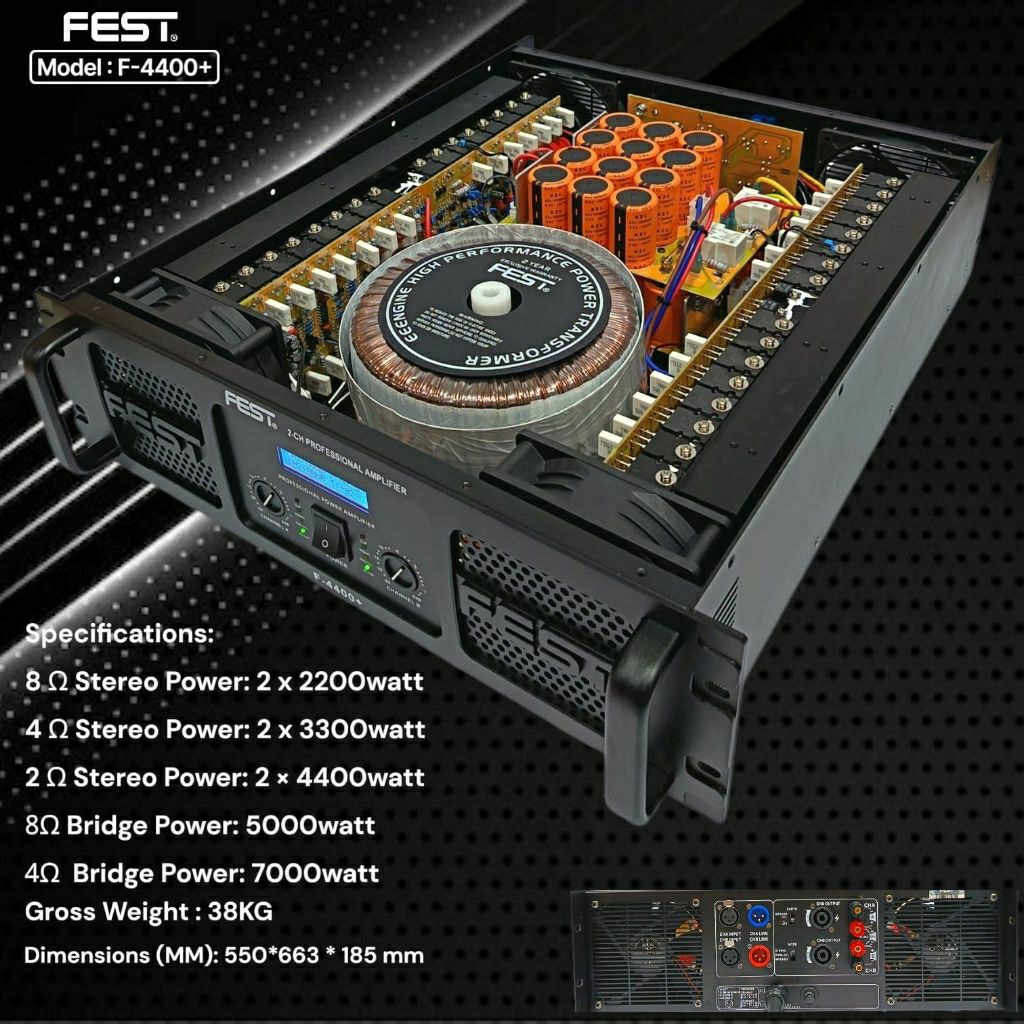 Power amplifier FEST F4400+ F 4400+ CLASS GB ORIGINAL GARANSI