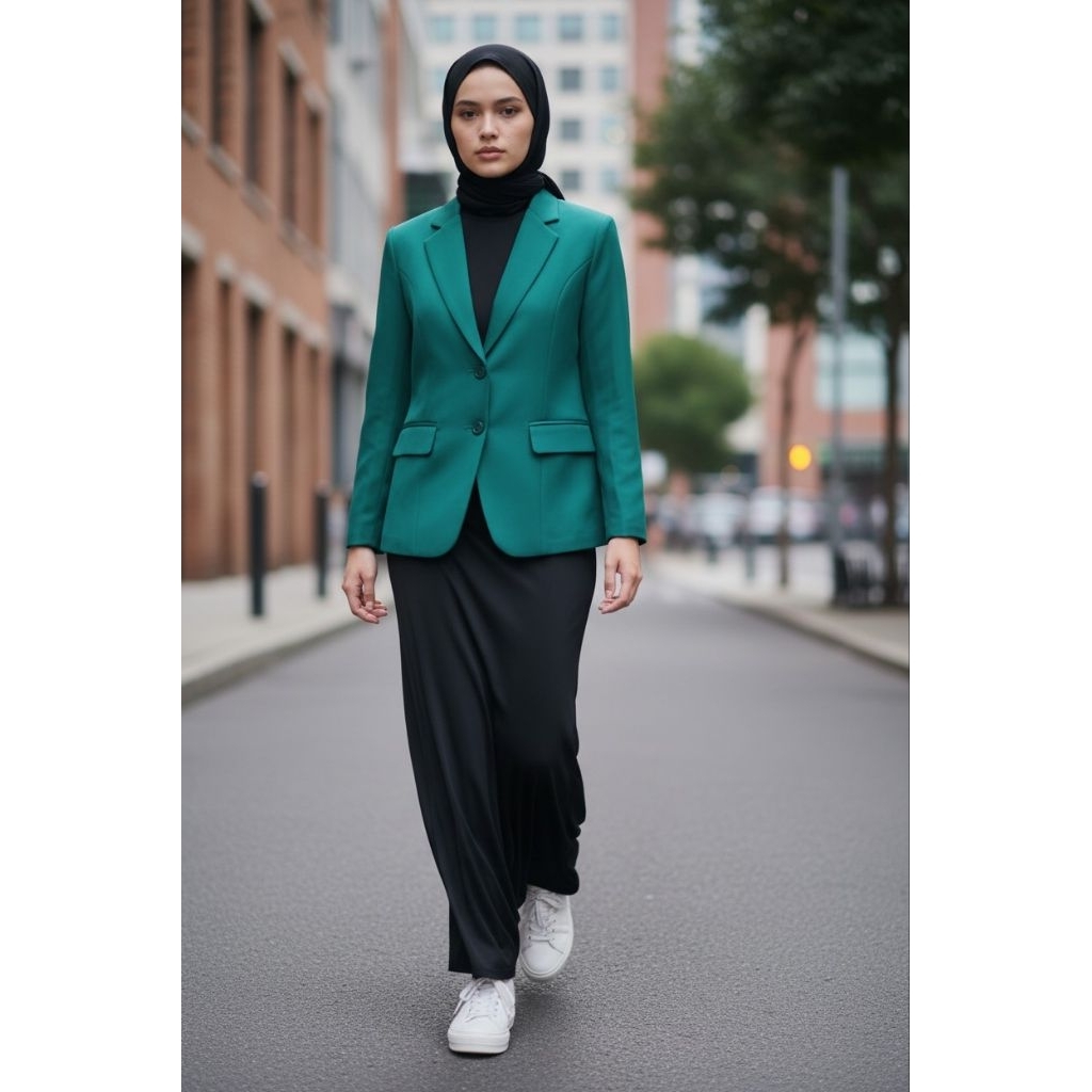 Jas outer wanita formal semi formal katun adem