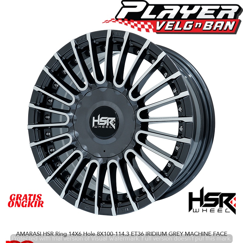 jual velg ring 14 model hsr amarasi h8x100/114.3 velg mobil brio agya avanza kijang kapsul kijang lg