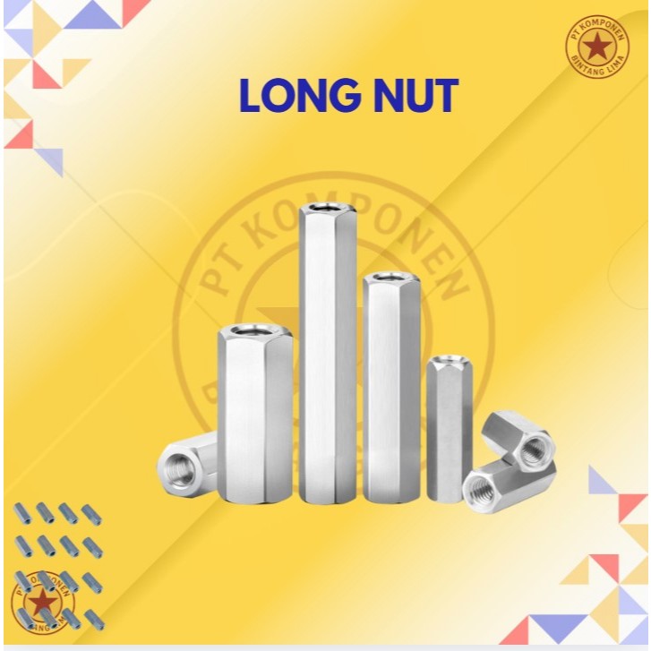 Long Nut Mur Panjang M6 M8 M10