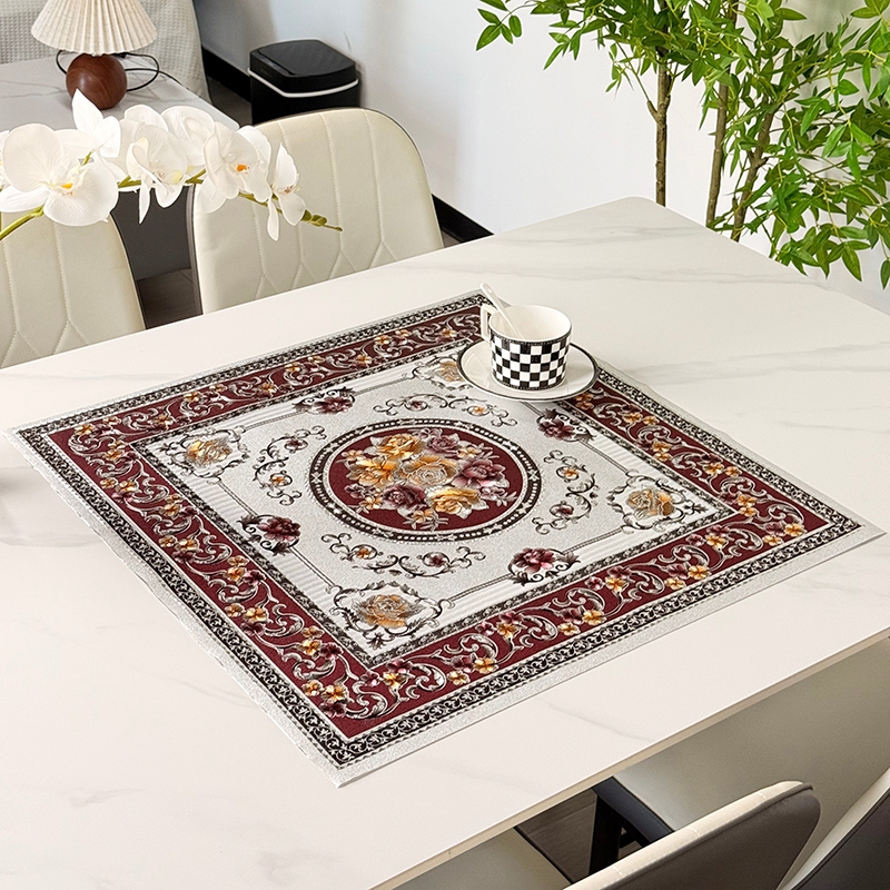 Model Baru Gold Taplak Meja dudukan galon kran hias multifungsi Taplak Meja Ruang Tamu Motif