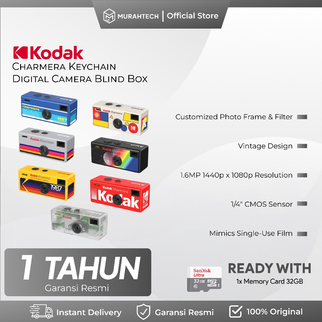 KODAK Charmera Keychain Digital Camera Blind Box Mini Kamera Tiny Camera with Retro Charm Key Chain 