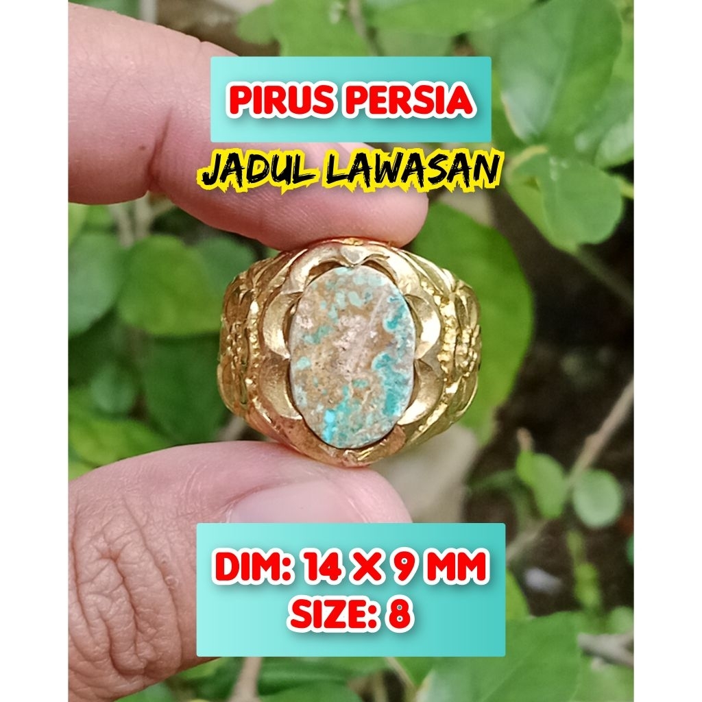 Pirus Persia batu akik asli pirus Persia siap pakai.12
