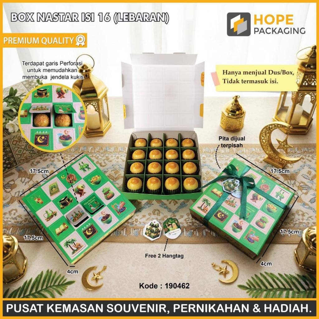 Box Nastar Isi 16 Lebaran / Dus Kue Nastar / Kotak Permen Coklat / Box Hampers Imlek / Kotak Kue Iml
