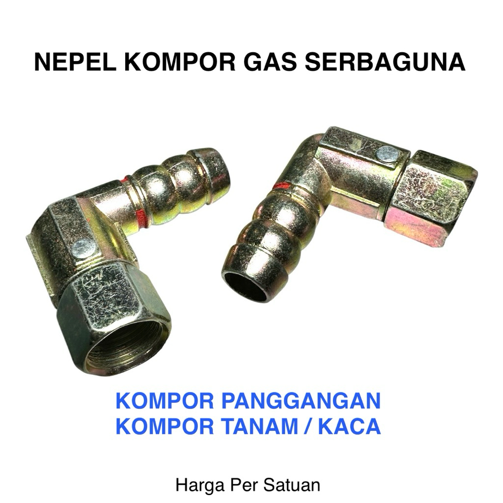 (baru) sambungan nepel L kompor roaster sosis panggang tanam kaca dll