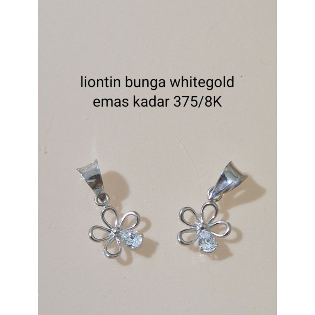 Liontin emas bunga solitare kadar 375/8K