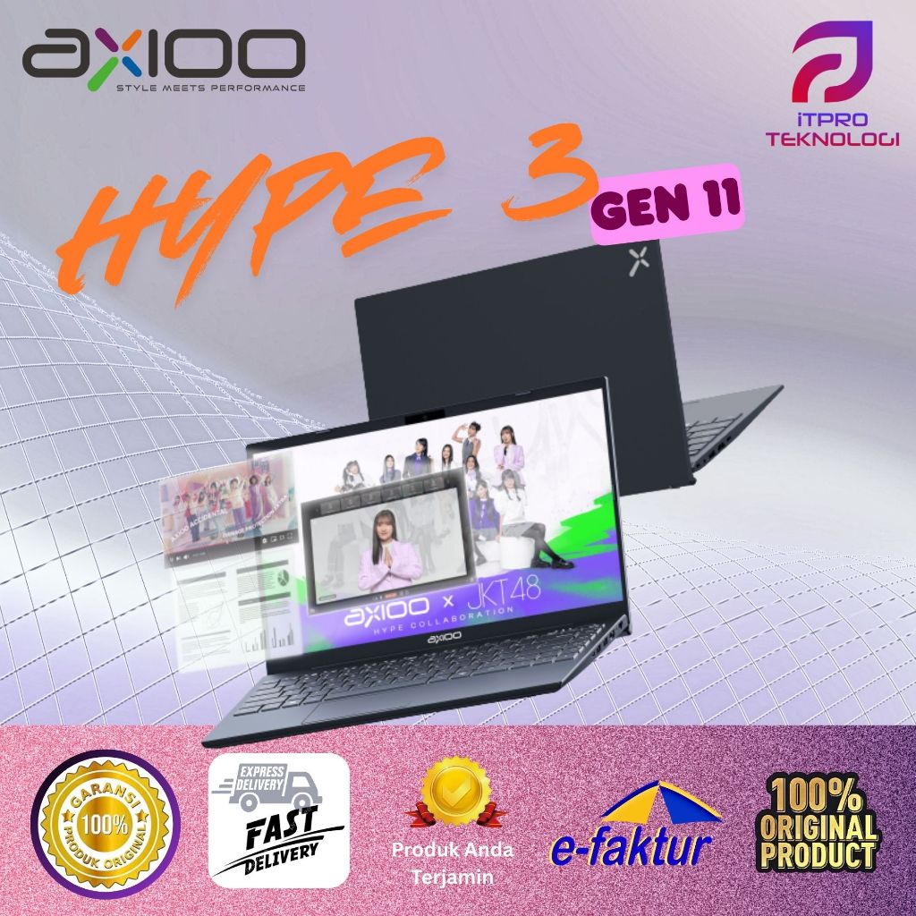 AXIOO HYPE 3 G11 Core I3-1125G4 8GB 256GB 14" FHD IPS HDMI DOS