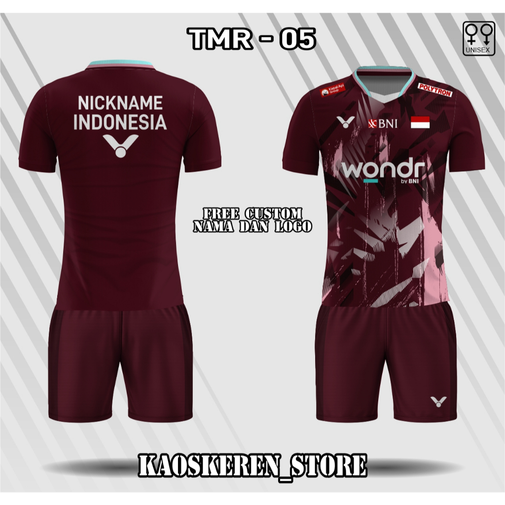 Jersey set celana Badminton BWF 2025 Dryfit Cool Fit jersey Kaos badminton fadia tiwi jersey thailan