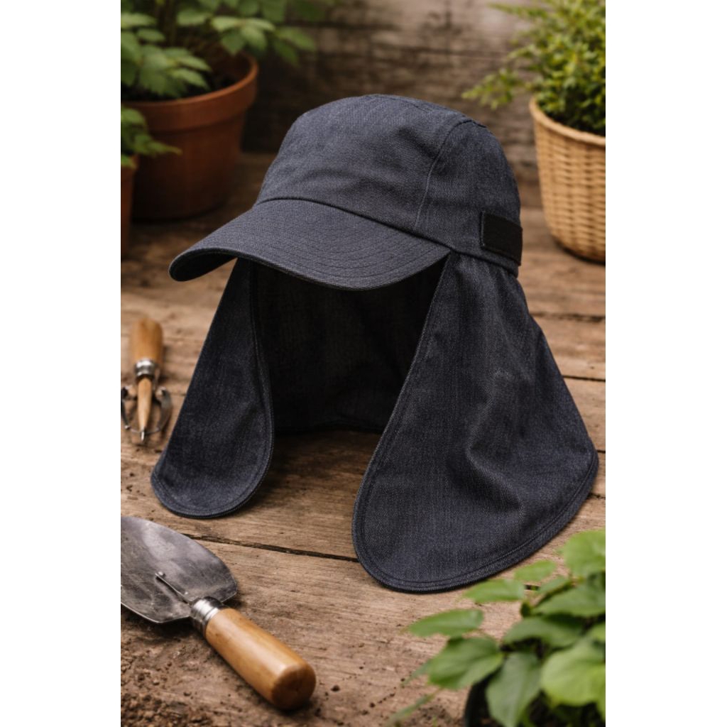 topi jepang atau topi berkebun bahan jeans denim aesetik nyaman adem anti sinar matahari murah