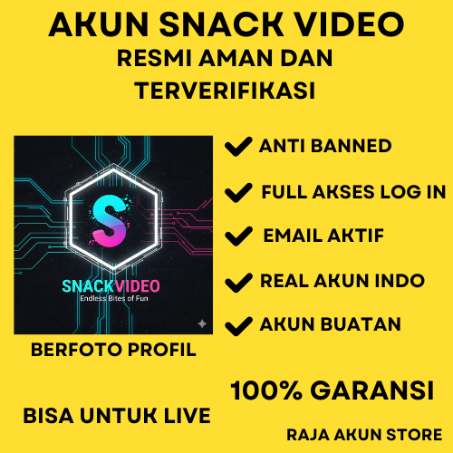 AKUN SNACK VIDEO 2FA AKTIF – FULL AKSES LOGIN – FOLLOWERS 800–1K+