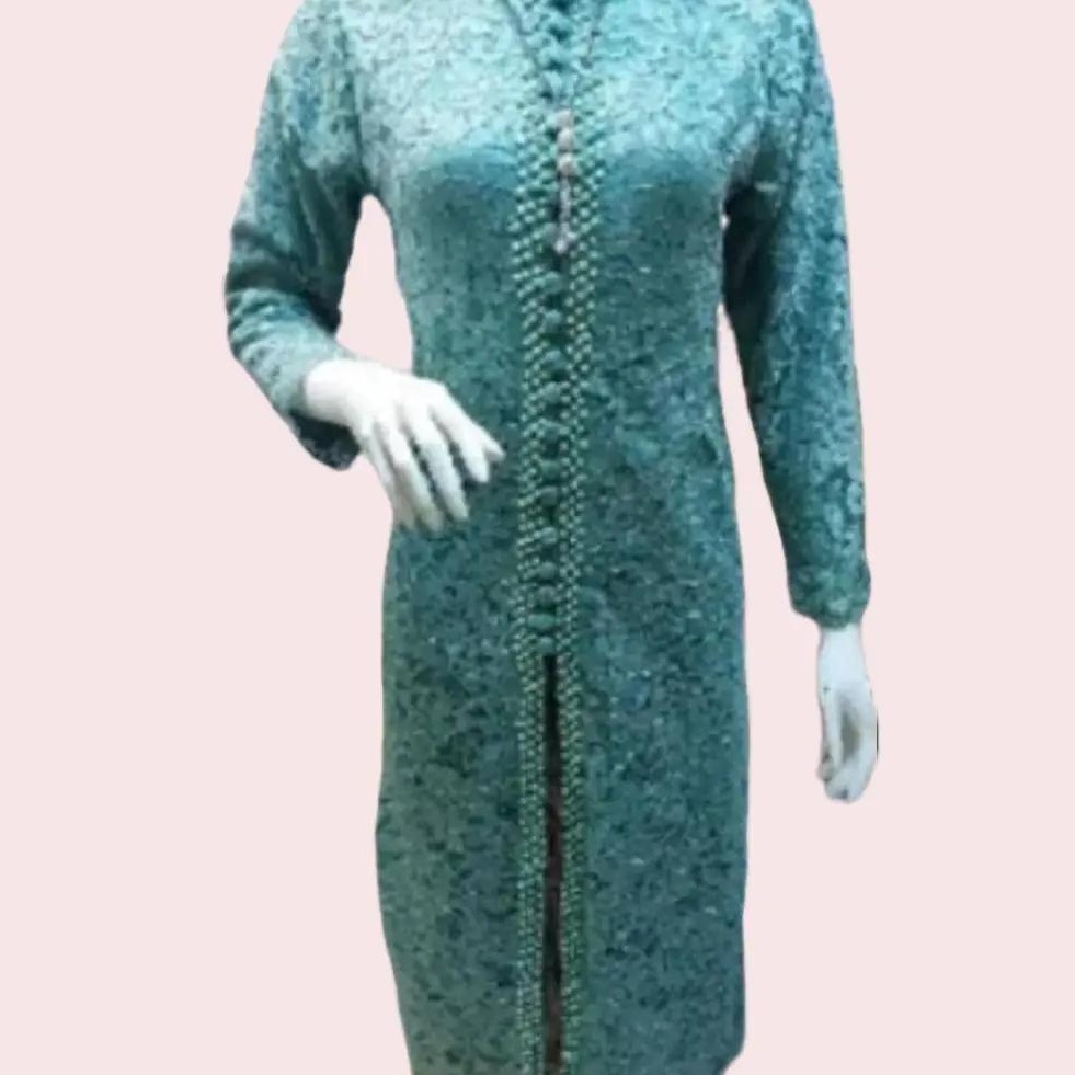 Set Kebaya Tunik Payet Bahan Brokat Full Puring Lengan Panjang Warna Wardah
