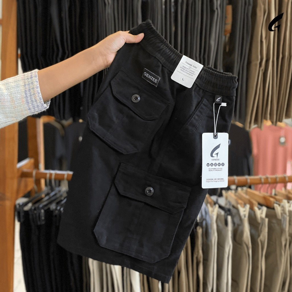 Celana Cargo borshot Pendek Branded Di Atas Lutut Full Tag Full Aksesori Kekinian Bagus