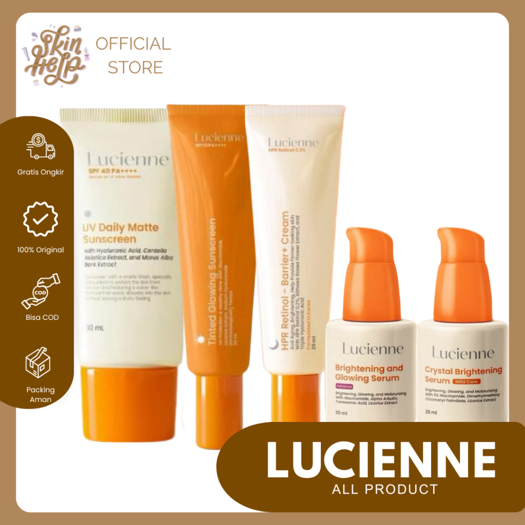 LUCIENNE - TINTED GLOWING SUNSCREEN BPOM SPF 50pa ++++ | LUCIENNE SUNSCREEN ORIGINAL
