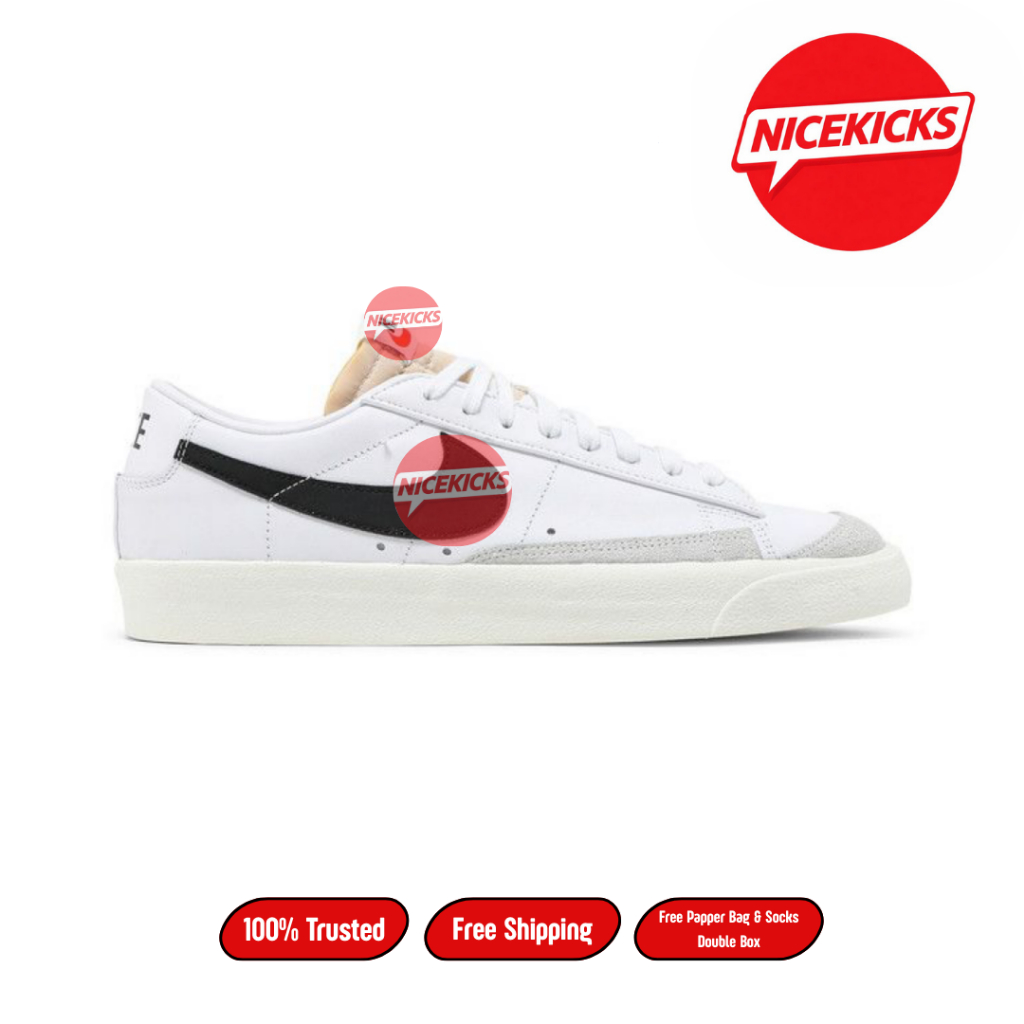 NICEKICKS - Sneakers NK Blazer Vintage 77 Low White Black 100% BNIB Size Unisex