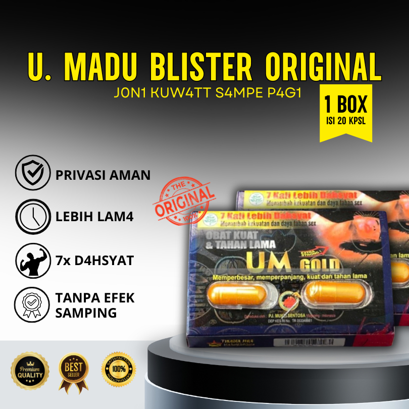 JAMU URAT MADU ORIGINAL - UM GOLD BLISTER UM GOLD KAPSUL 100% ORIGINAL HERBAL URAT MADU BOX