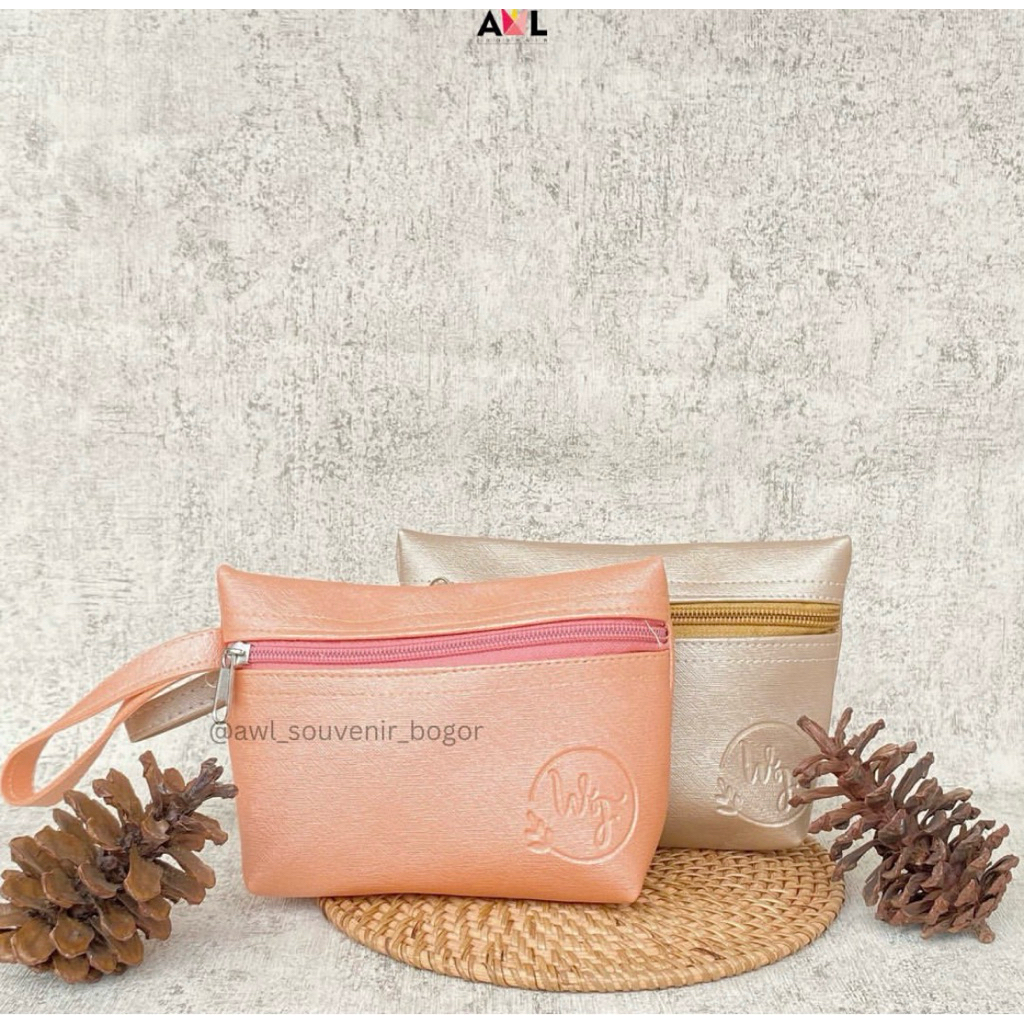 Pouch prada front zipper kecil