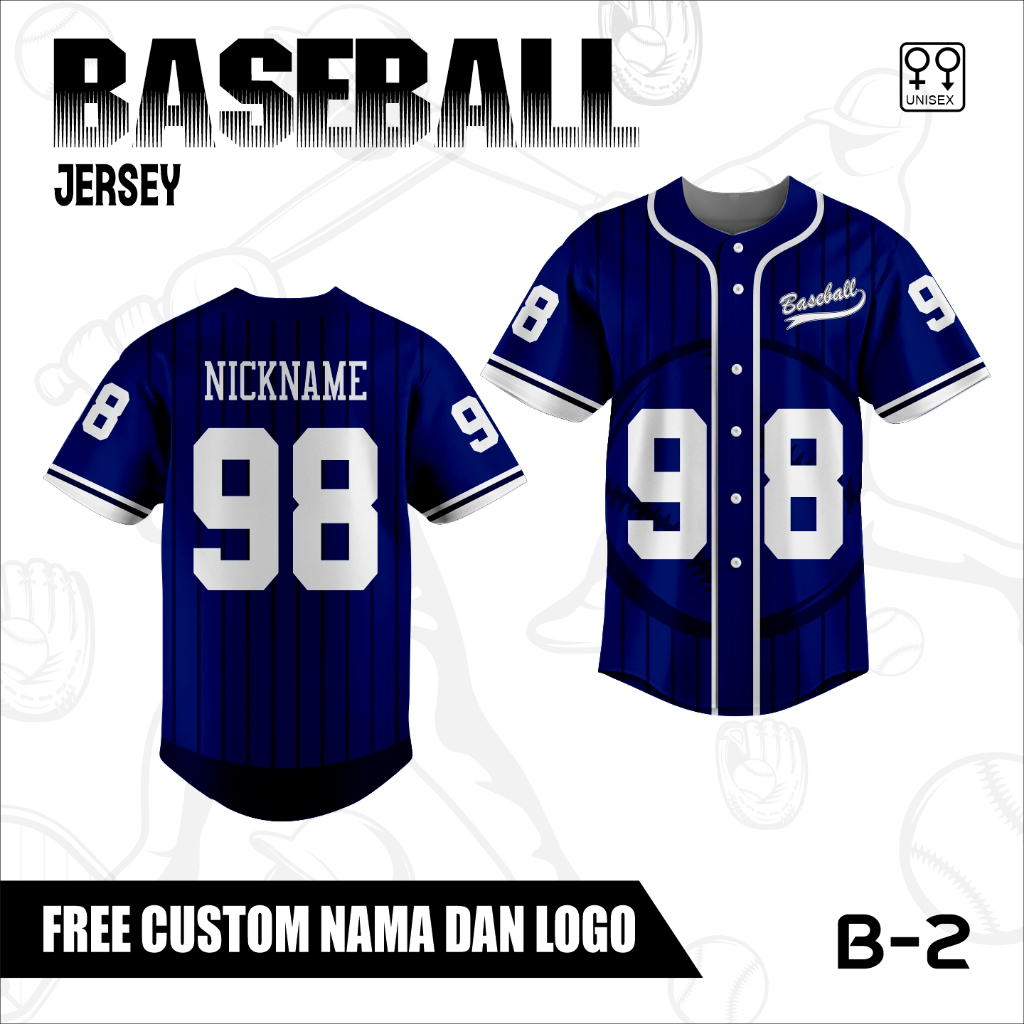Jersey Baseball Free Custom Baju Baseball Kaos Softball Oversize