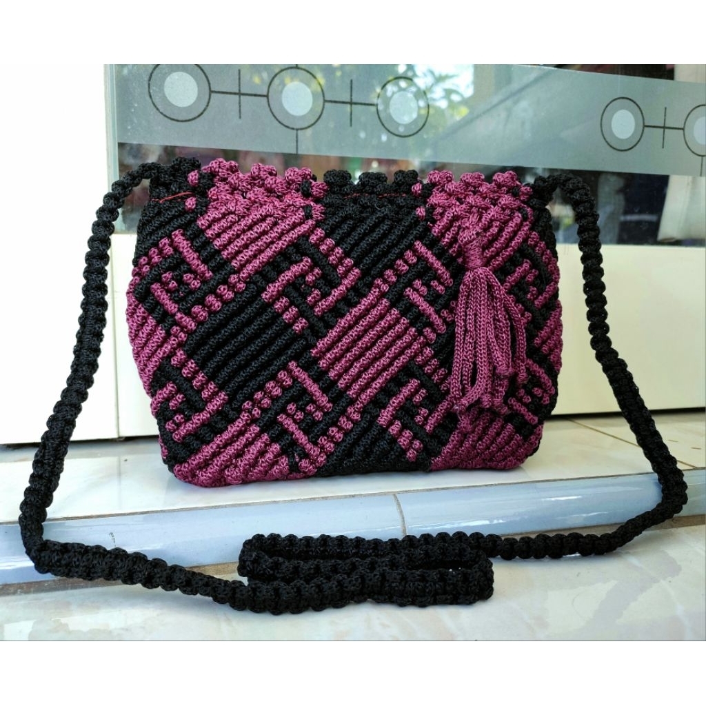Tas Macrame Toraja / Tas Tali Kur Mewah / Tas Rajut Elegant / Tas anyam Talikur Berkualitas / Tas Ta