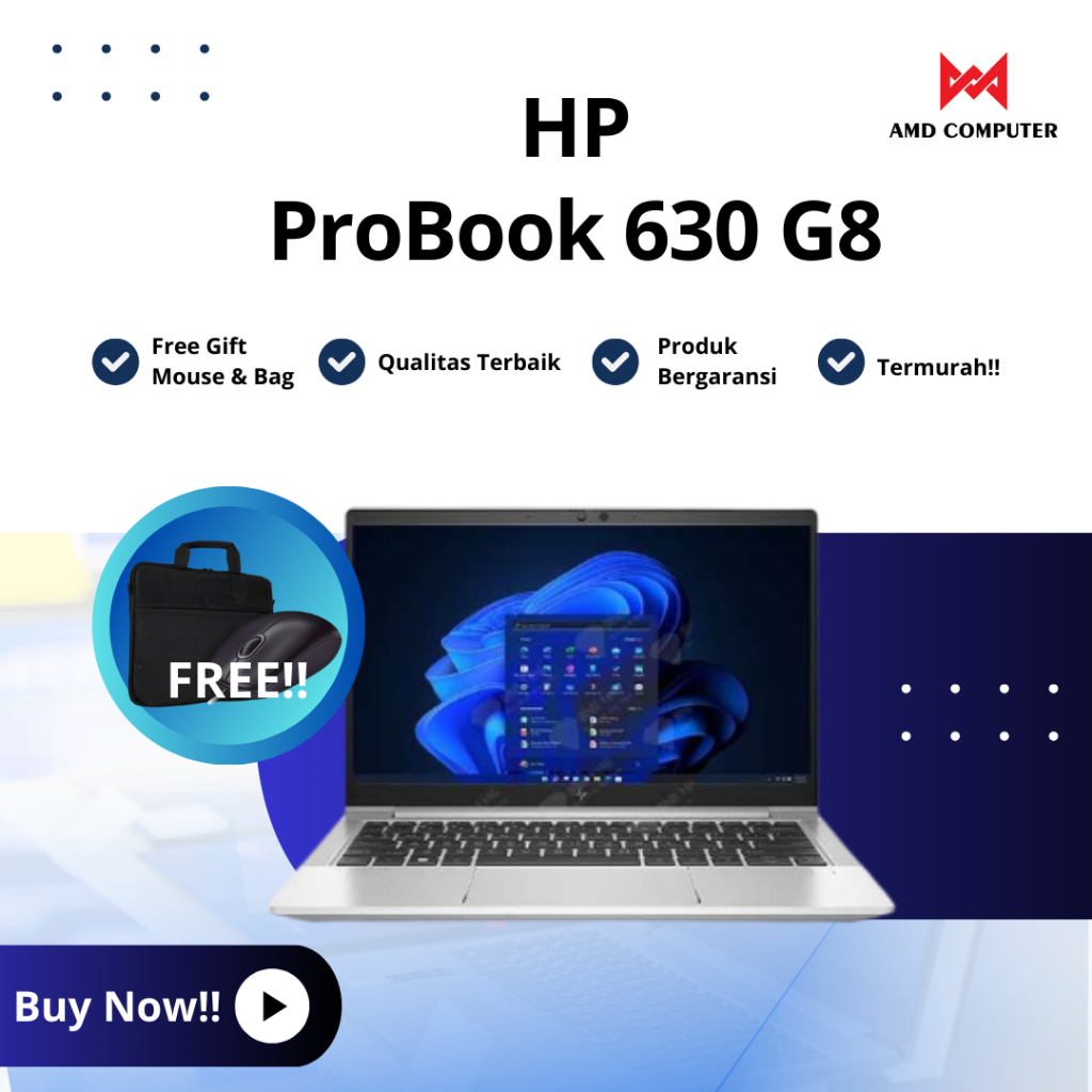 Laptop HP ProBook 630 G8 i5-11th 8GB SSD 256GB 14 FHD IPS Win11